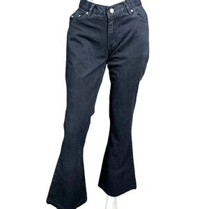 Upper Class Sports Denim Kick Flare Slim Fit Black Wash Jeans Mid Rise Size 30